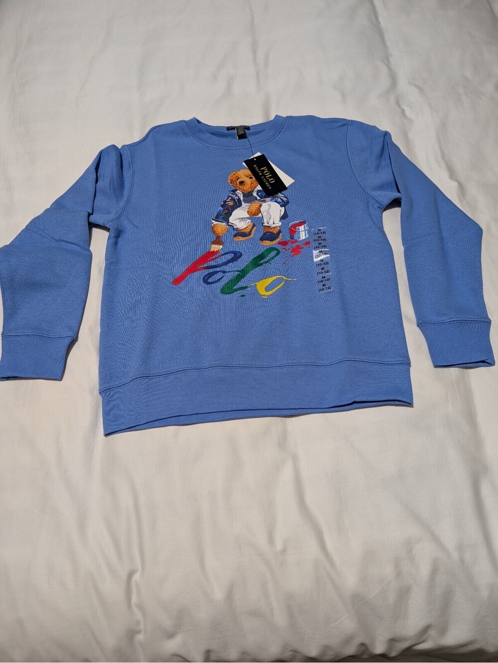 Polo Ralph Lauren Kids Blue Bear Graphic Sweatshirt Size M (10-12)